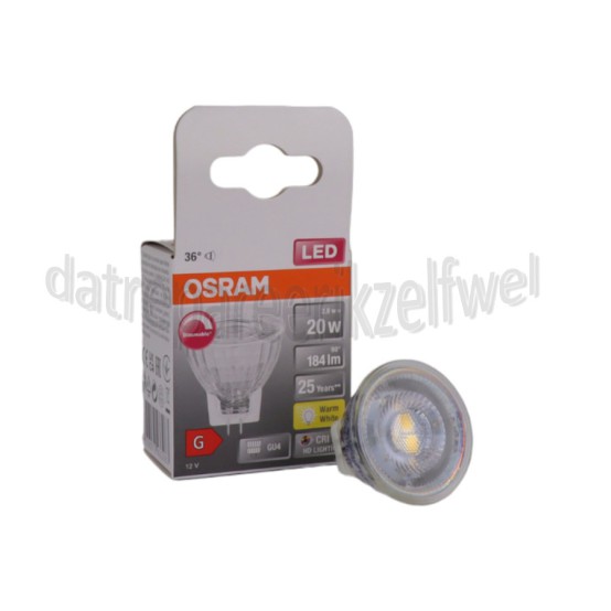 Foto van Osram Ledlamp LED MR11 12V Dimbaar 36 graden 2,8W GU4 184lm 2700K 