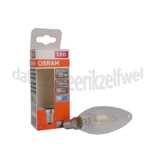 Foto van Osram Ledlamp LED Retrofit Classic B25 E14 Helder 2,5W, 4000K, 250lm 