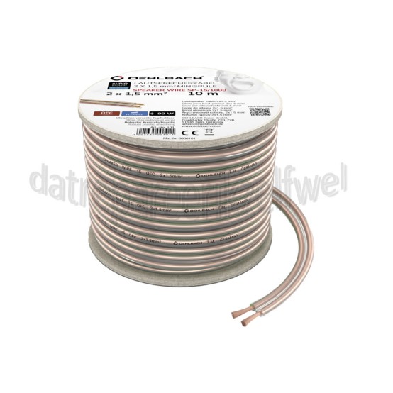 Foto van Oehlbach Luidsprekerkabel Performance 2x1,5mm Transparant Rol 10 meter 
