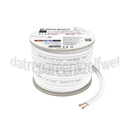 Foto van Oehlbach Luidsprekerkabel Performance 2x1,5mm Wit Rol 20 meter 