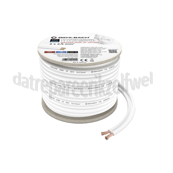 Foto van Oehlbach Luidsprekerkabel Performance 2x2,5mm Wit Rol 30 meter 