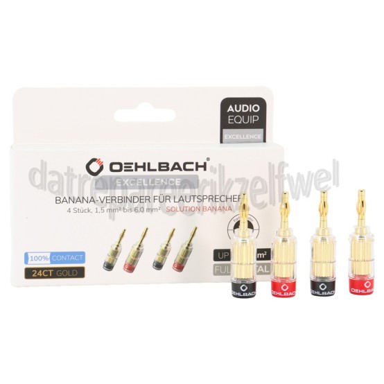 Foto van Oehlbach Adapter Excellence Banaanstekker, 4 stuks 1,5mm tot 6,0mm 