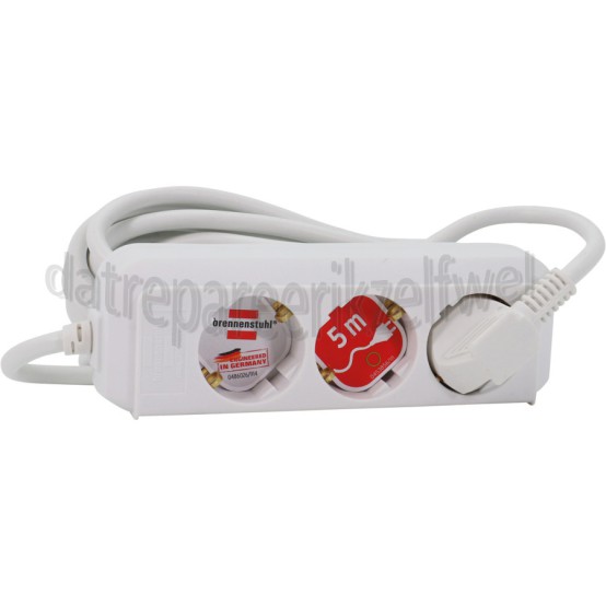 Foto van Brennenstuhl Tafelcontactdoos Eco-Line Wit 5 meter 3x1,5 3-voudig, max. 3500W 