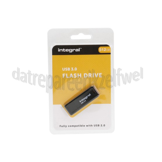 Foto van Integral Memory stick 512GB USB Flash Drive Zwart USB 3.0 
