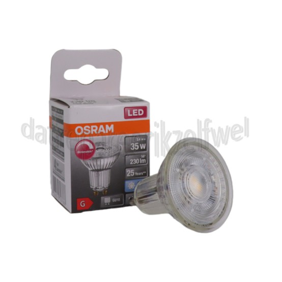 Foto van Osram Ledlamp LED Superstar PAR16 36 graden Dimbaar 3,4W 940 GU10 