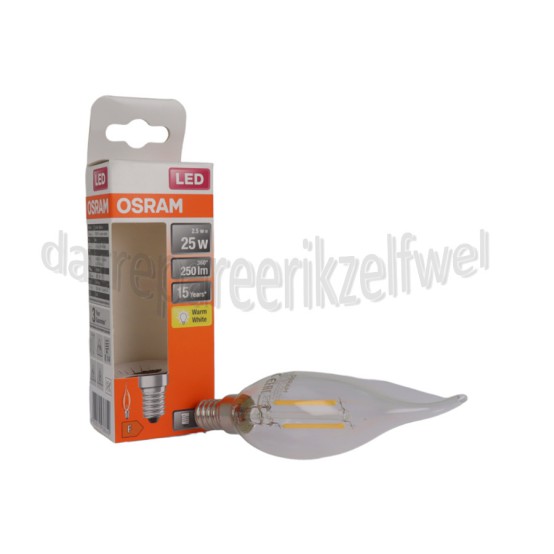 Foto van Osram Ledlamp LED Retrofit Classic BA25 2,5W E14 250lm 2700K 