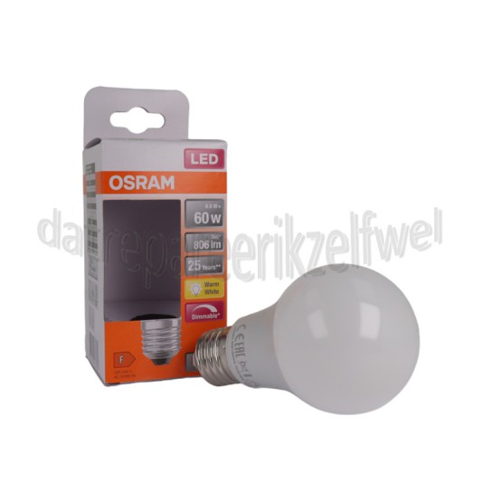 Foto van Osram Ledlamp LED Superstar Classic A60 Dimbaar 8,8W E27 806lm 2700K 