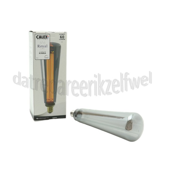 Foto van Calex Ledlamp Royal Kinna Titanium E27 3,5W 60Lm 2000K Dimbaar 