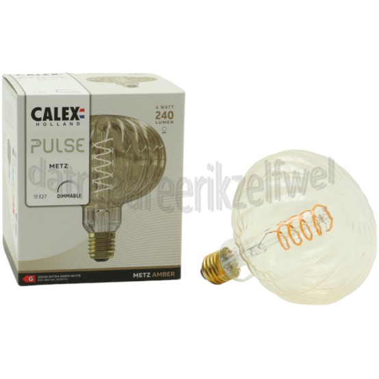 Foto van Calex Ledlamp Metz Amber Pulse E27 4W 240Lm 2000K Dimbaar 