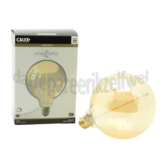 Foto van Calex Ledlamp Magneto G125 Gold E27 3.4W 150lm 1800K Dimbaar 