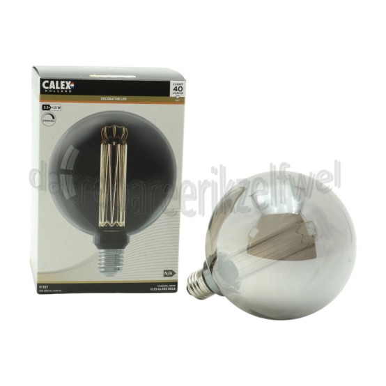 Foto van Calex Ledlamp LED Glasfiber Titanium G125 E27 3.5W 40lm 2000K Dimbaar 
