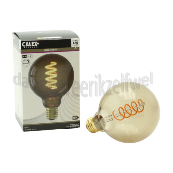 Foto van Calex Ledlamp LED Globe G95 Natural Straight Filament E27 4,0W 120lm 1800K Dimbaar 