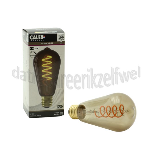 Foto van Calex Ledlamp LED Rustiek ST64 Natural Flex Filament E27 4,0W 100lm 1800K 