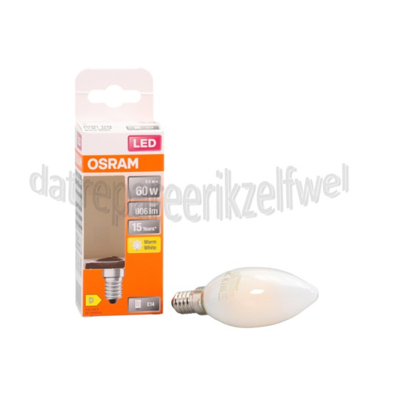 Foto van Osram Ledlamp LED Retrofit Classic B60 Mat 5.5W E14 806lm 2700K 