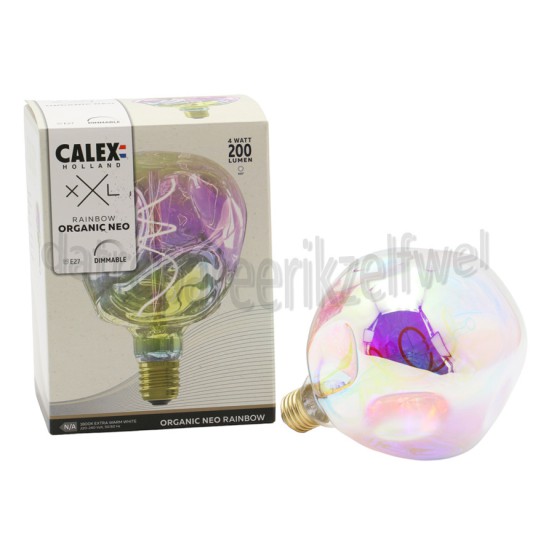 Foto van Calex Ledlamp XXL Organic Neo Rainbow E27 4W 200Lm 1800K Dimbaar 