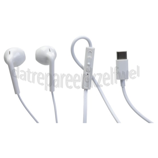 Foto van Grab 'n Go Hoofdtelefoon In Ear Hoofdtelefoon Wit, met microfoon Universeel USB-C 