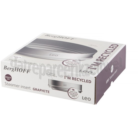 Foto van BergHOFF Mand LEO RECYCLED Stoommandje, Graphite 20-24cm 
