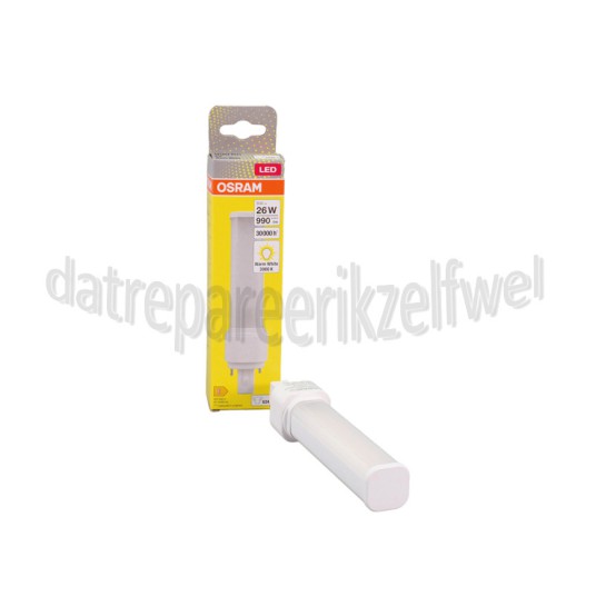 Foto van Osram Ledlamp LED Dulux D26 G24D-3 9W 990lm 3000K 