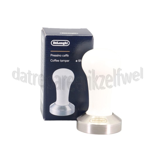 Foto van DeLonghi Stamper Koffie Stamper, Wit Espressomachines met pomp, gekalibreerd 