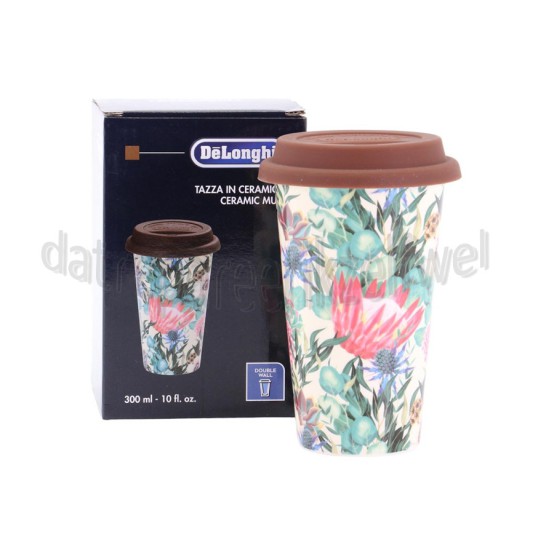 Foto van DeLonghi Thermosbeker Keramische beker met dubbele wand Flowers, 300 ml 