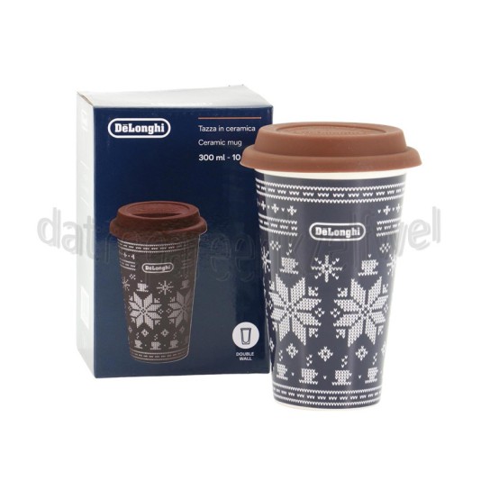 Foto van DeLonghi Thermosbeker Keramische beker met dubbele wand Knitted, 300 ml 