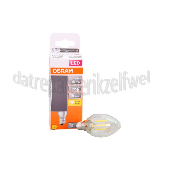 Foto van Osram Ledlamp LED Star Classic B40 Filament Helder 4W E14 470lm 2700K 