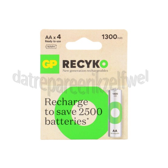 Foto van GP Batterij ReCyko+ Oplaadbaar AA 1300mAh NiMH 