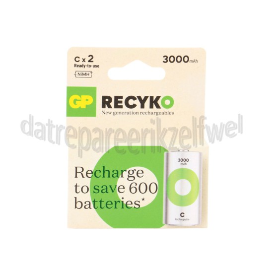 Foto van GP Batterij ReCyko+ Oplaadbaar C 3000mAh NiMH 