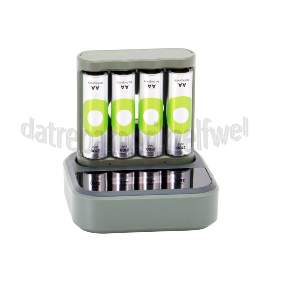 Foto van GP Batterijlader USB Batterijlader B421 Recyko dockingstation + 4 AA 2100mAh batterijen 