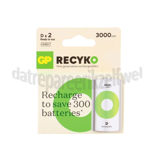 Foto van GP Batterij ReCyko+ oplaadbaar D 3000mAh NiMH 1.2V 