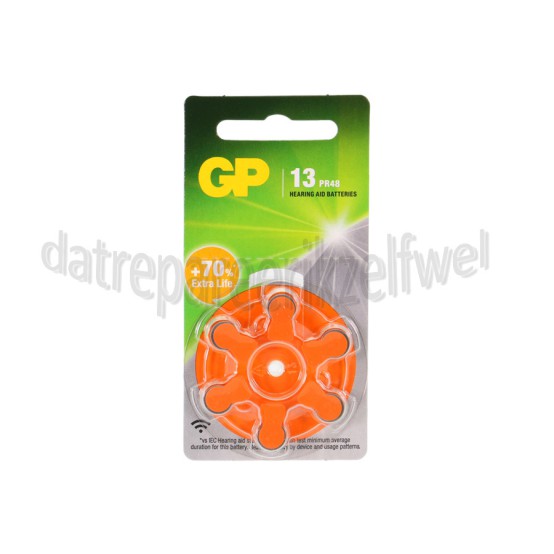 Foto van GP Batterij Knoopcel PR48 1,4V ZA13 Oranje Hoorbatterij 
