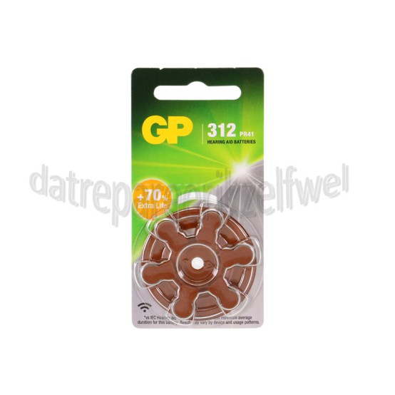 Foto van GP Batterij Knoopcel PR41 1,4V ZA312 Bruin Hoorbatterij 