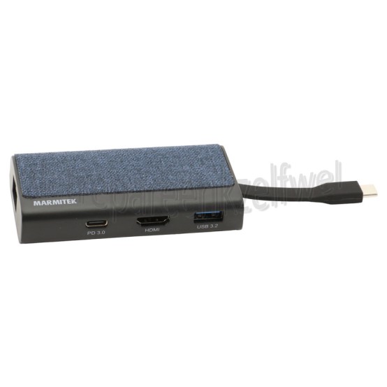 Foto van Marmitek Hub Connect USB-C > Hub 4 USB-C naar HDMI 2.0, USB 3.2, 1000 Mbps internet 