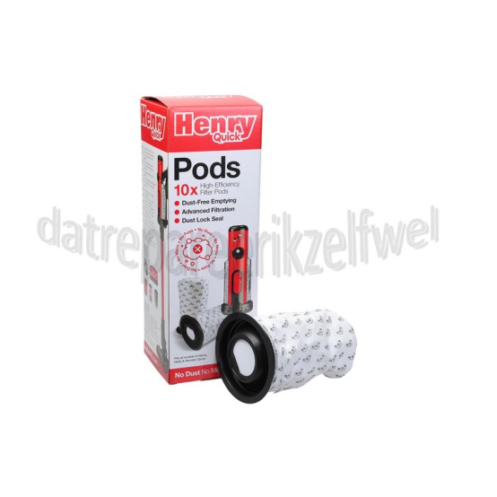 Foto van Numatic Stofzuigerzak Pods 10 stuks t.b.v. Quick Steelstofzuiger HEN100R, HEN100G, HTY100P, NQ100 