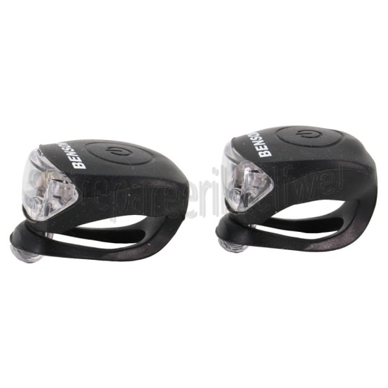 Foto van Lamp LED Fietslampen Siliconen 3 Standen, Knoopcel batterijen 