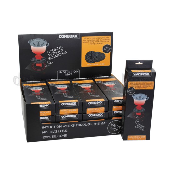 Foto van Combekk Beschermer Inductiemat, set van 3, Display (24 sets) BPA-vrij, 100% Siliconen, tot 200 Graden 