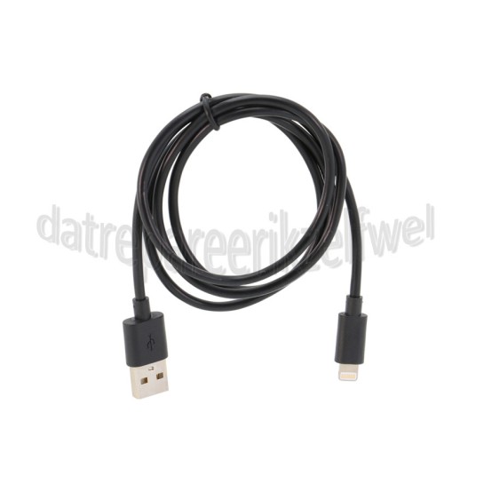 Foto van USB Kabel Apple Lightning, Zwart, 100cm Apple 8-pin Lightning connector 