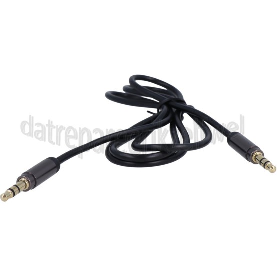 Foto van Aansluitkabel Aux aansluitkabel Jack 3,5mm Slimfit, zwart, 1m Jack 3,5mm naar 3,5mm 