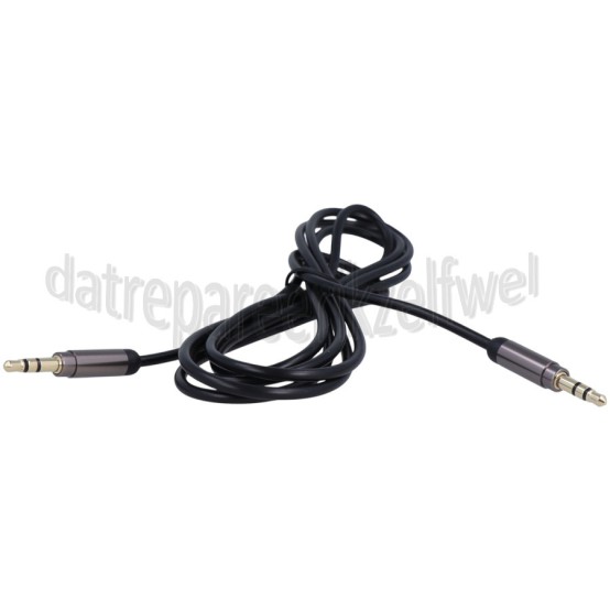 Foto van Aansluitkabel Aux aansluitkabel Jack 3,5mm Slimfit, zwart, 1,8m Jack 3,5mm naar 3,5mm 