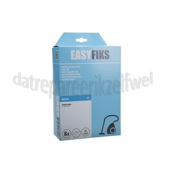 Foto van Easyfiks Stofzuigerzak Power Micro Fleece 8 stuks Nw Stijl Power 10/20/30/40 