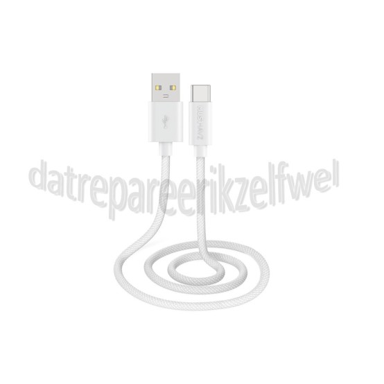 Foto van USB Kabel wit, 100 cm USB Type A + Type C 