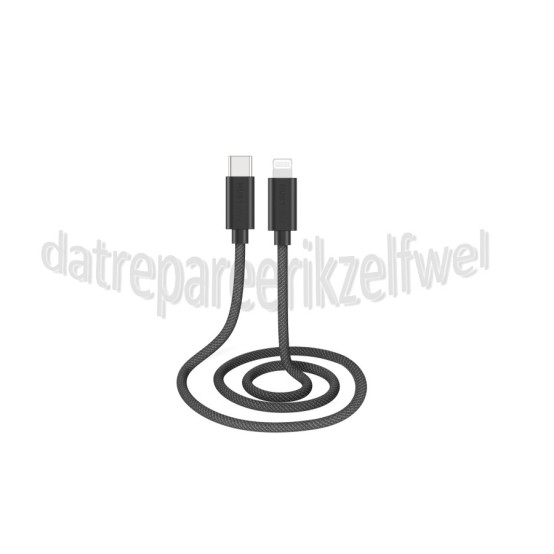 Foto van Musthavz USB Kabel zwart, 1 meter USB-C naar Lightning 