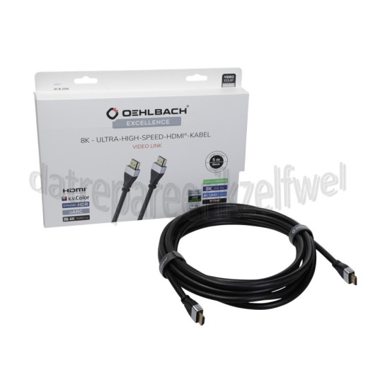 Foto van Oehlbach HDMI 2.1 Kabel Excellence Ultra-High-Speed HDMI kabel HDMI 2.1, 5 meter 