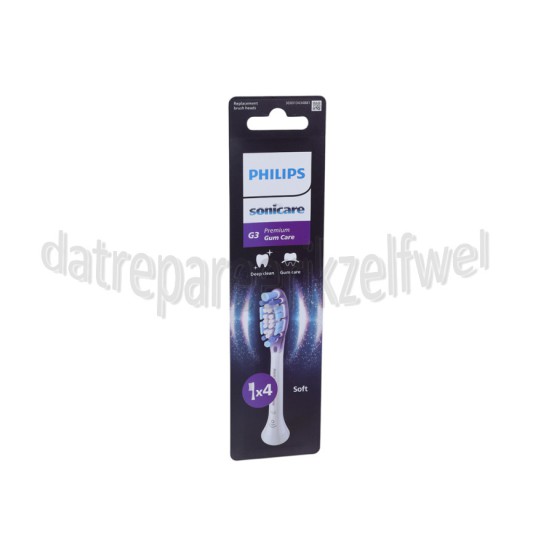 Foto van Philips Tandenborstelset G3 Premium Gum Care opzetborstels, 4 stuks, wit Sonicare 