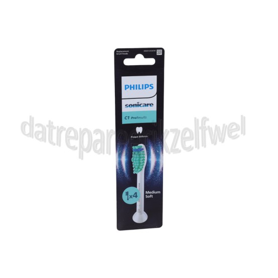 Foto van Philips Tandenborstelset C1 ProResults opzetborstels, 4 stuks, wit Sonicare 