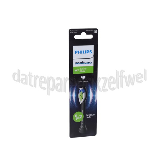 Foto van Philips Tandenborstelset Optimal White opzetborstels, 2 stuks, zwart Sonicare 