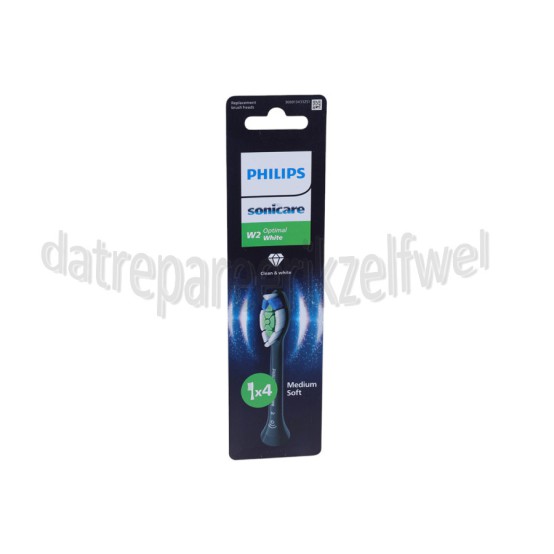 Foto van Philips Tandenborstelset Optimal White opzetborstels, 4 stuks, zwart Sonicare 