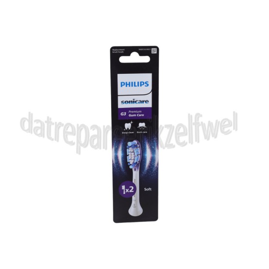 Foto van Philips Tandenborstelset G3 Premium Gum Care opzetborstels, 2 stuks, wit Sonicare 