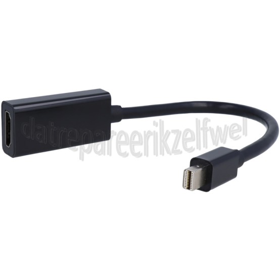 Foto van Gembird Displayport Kabel Mini DisplayPort Male naar HDMI Female Adapterkabel 15cm, zwart 
