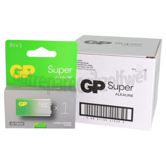Foto van GP Batterij Blokje 9 Volt E-blok Super Alkaline 